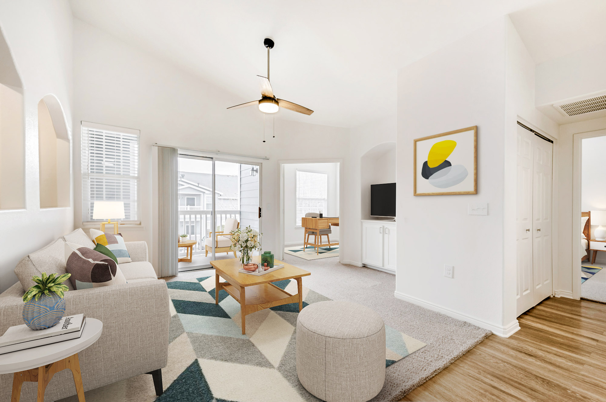 A living space at Eagle Ridge apartments in Denver, CO.