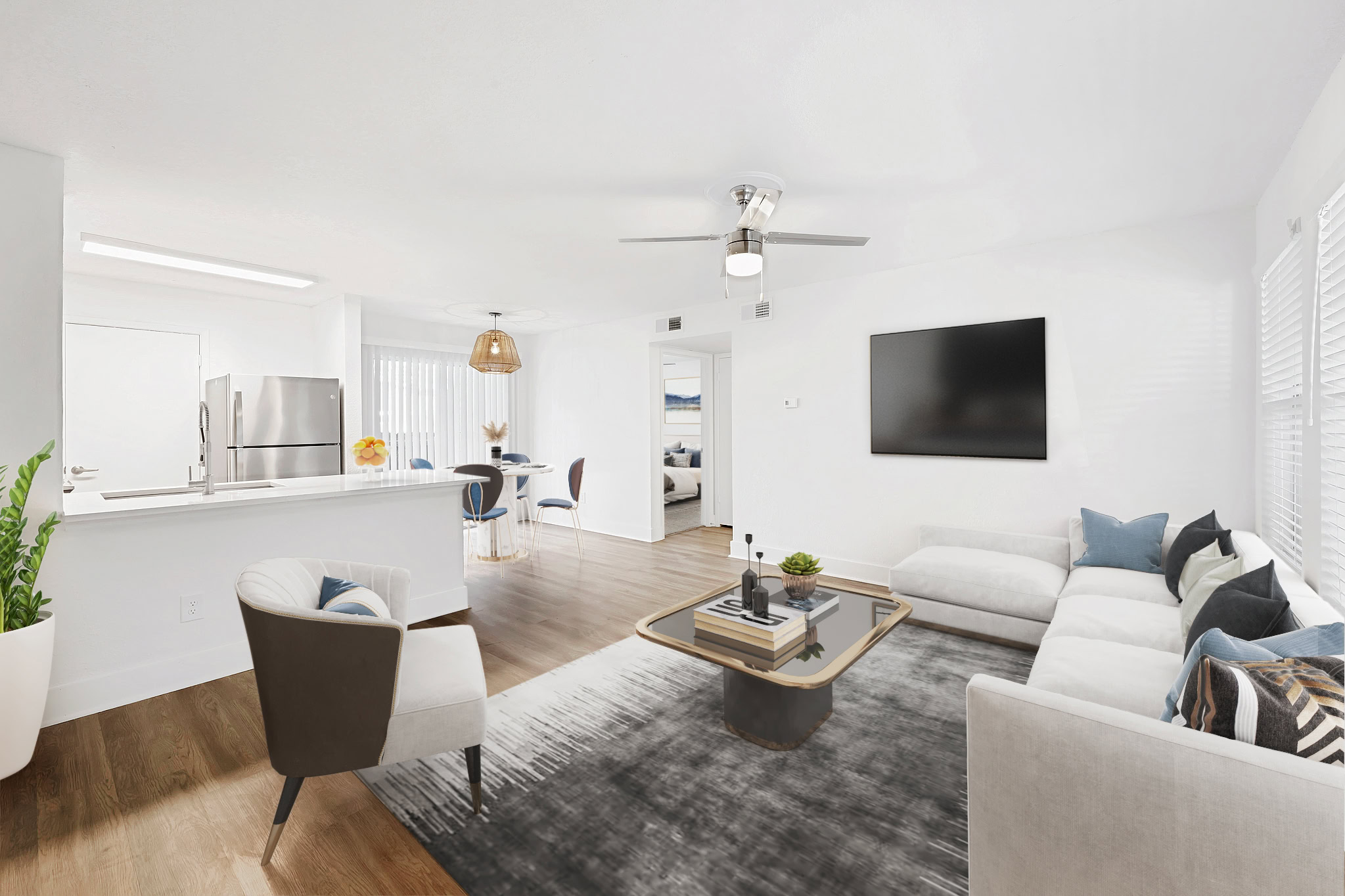 A living space at Brookwood Club apartments for rent in Jacksonville, FL.