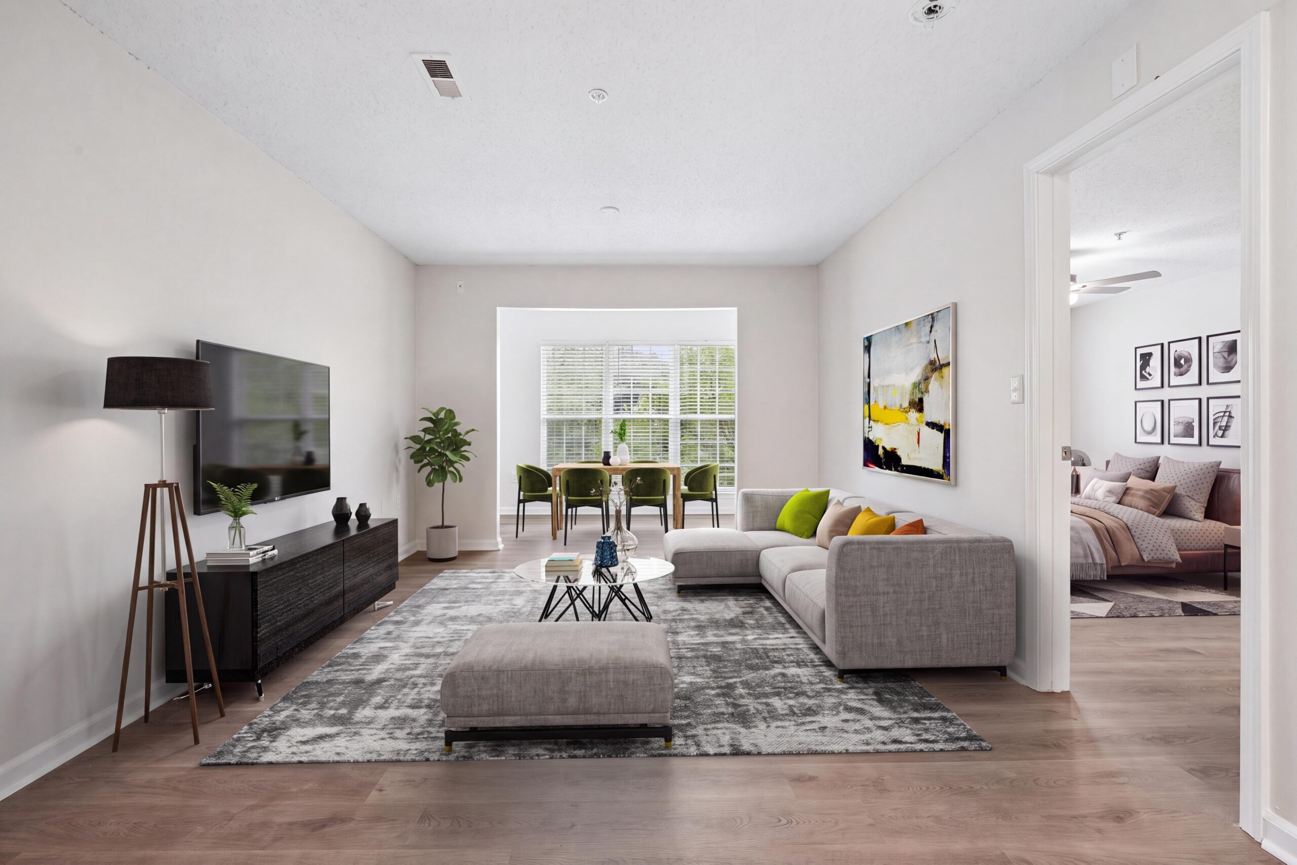 Spacious apartment home with dining space