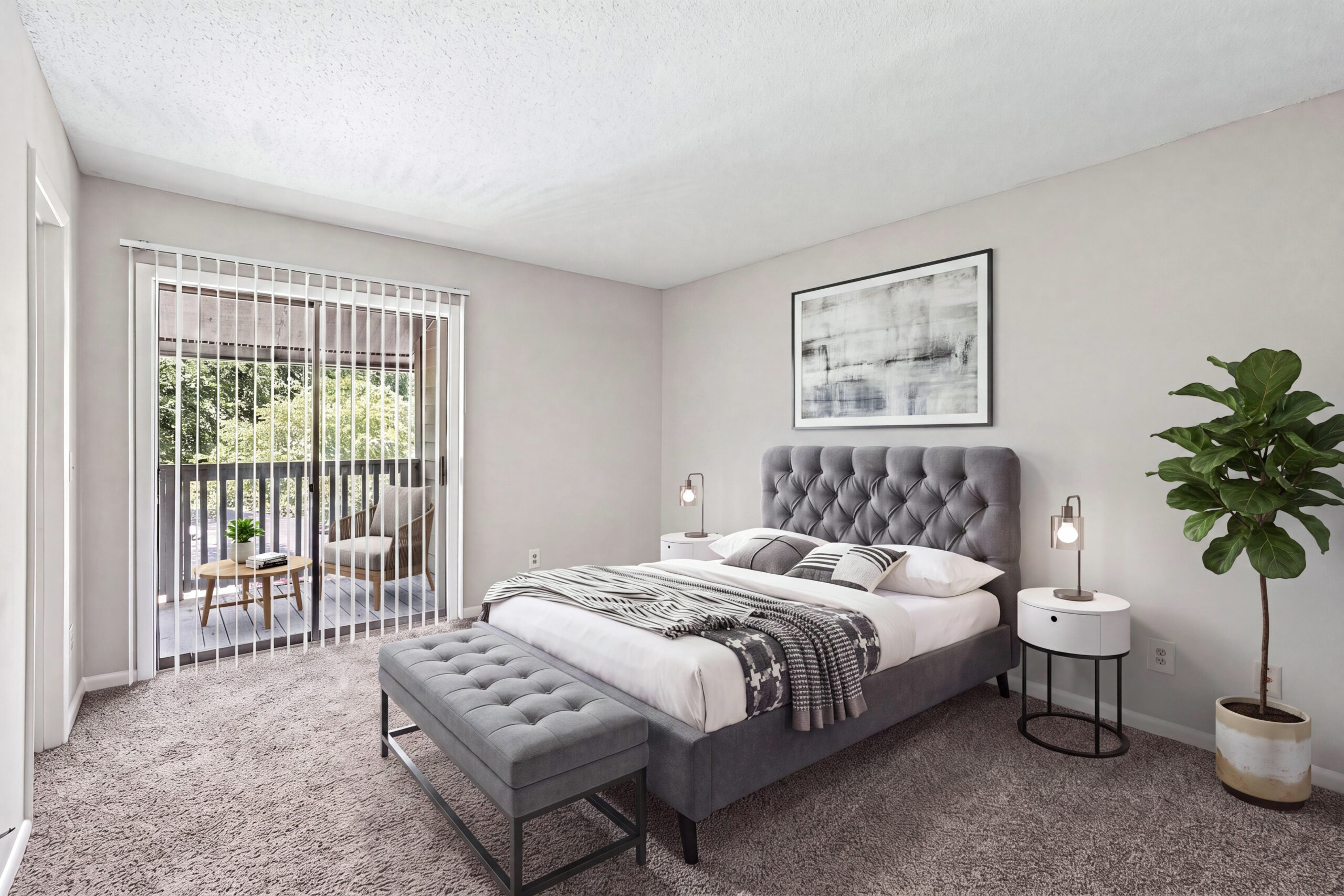 Spacious bedroom with walk out balcony to enjoy some fresh air