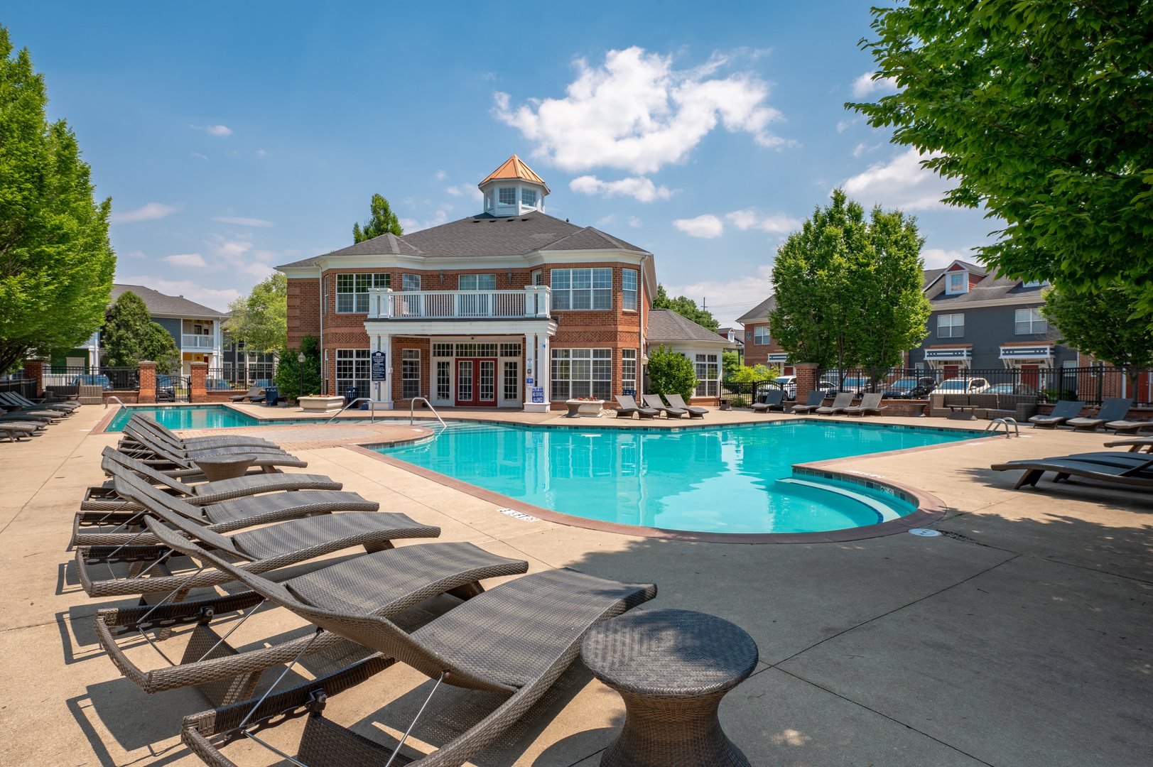 Outdoor pool with sundeck to relax and get some sun right at home